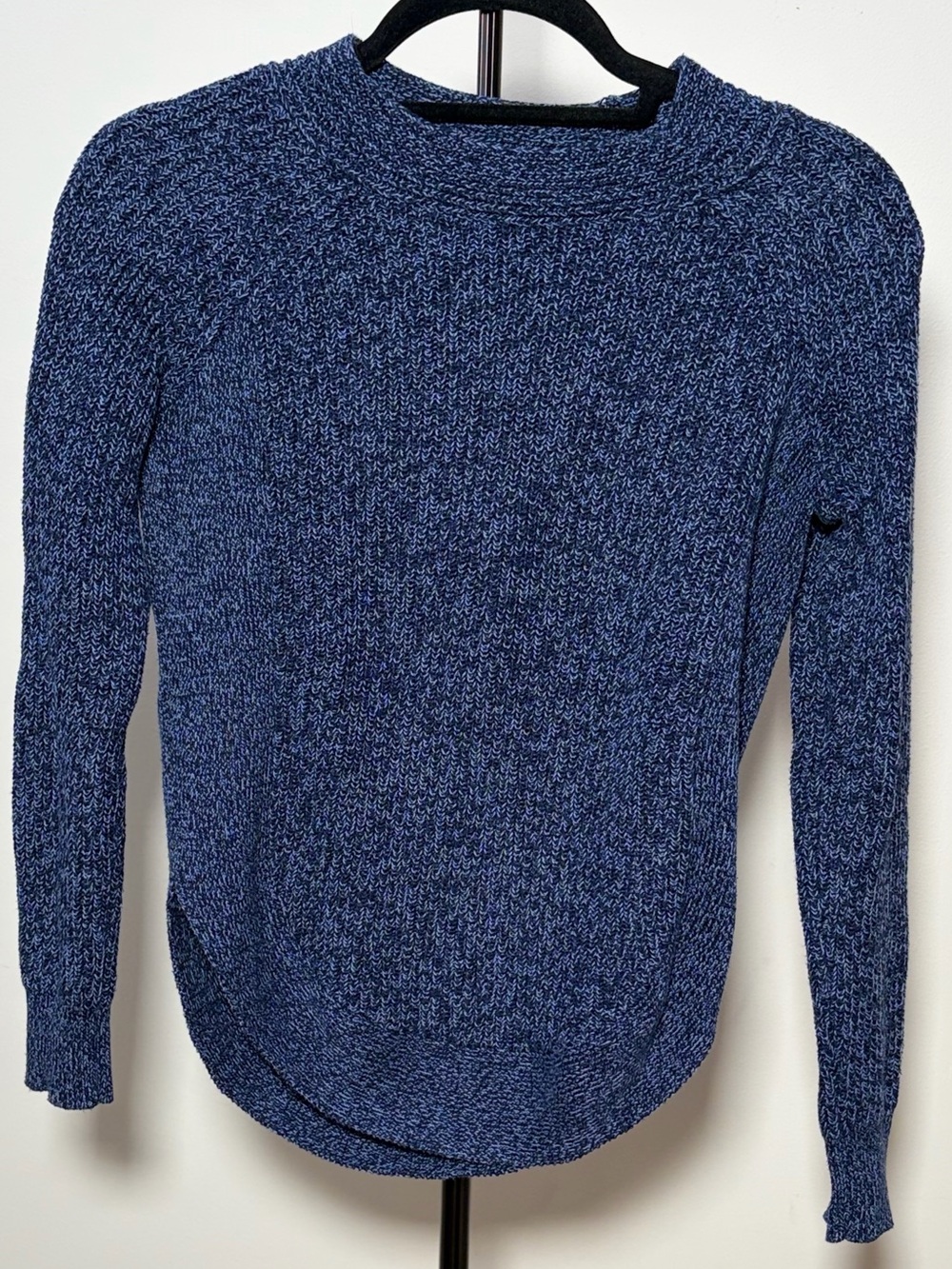 Lord & Taylor Marled Navy Crewneck Sweater